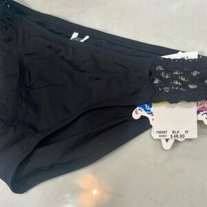Becca black crochet bikini bottom M